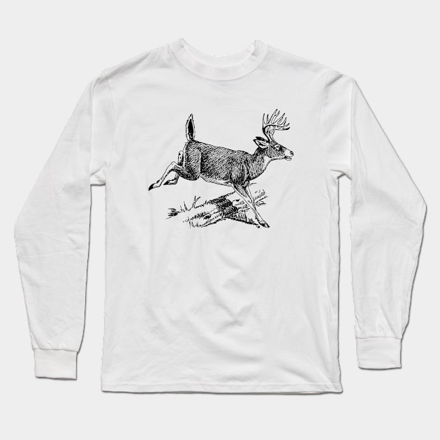 Whitetail Buck Long Sleeve T-Shirt by Netdweller